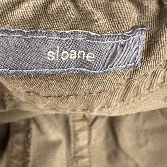 Liz Claiborne Sloane Womens Brown Capri Pants Size 12 With Frayed Hem Cotton Ble - Picture 3 of 10